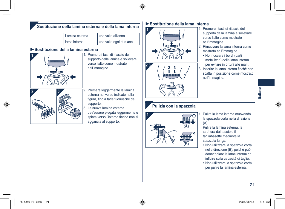 Panasonic ESSA40 User Manual | Page 21 / 92