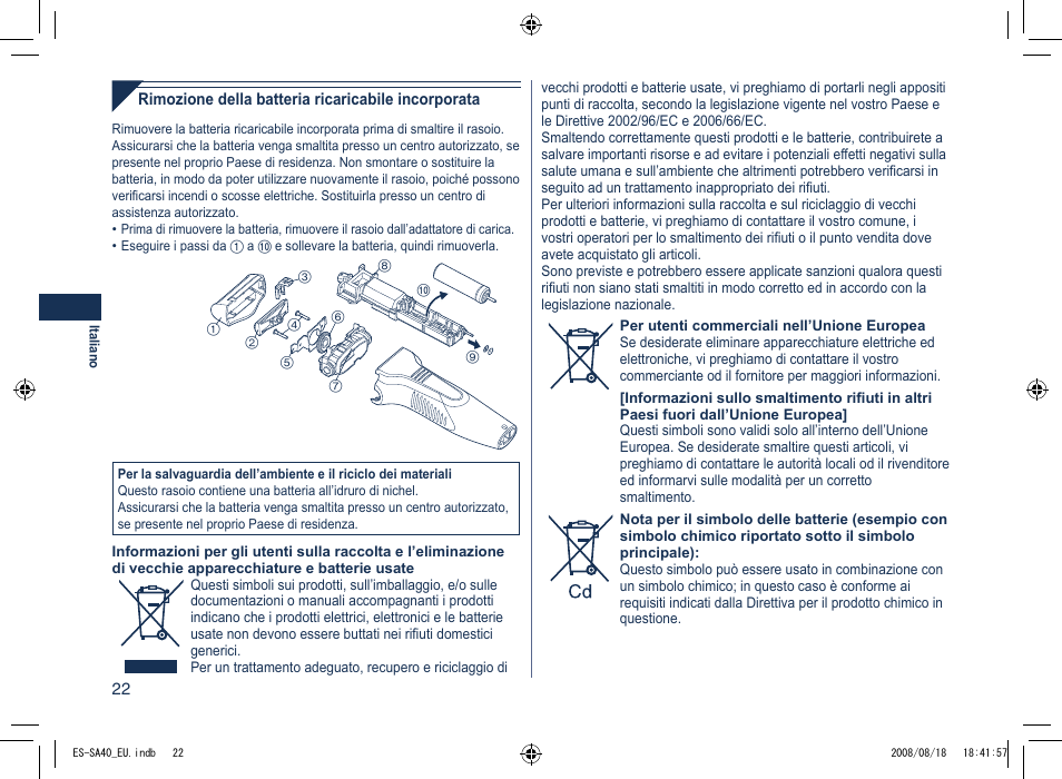 Panasonic ESSA40 User Manual | Page 22 / 92