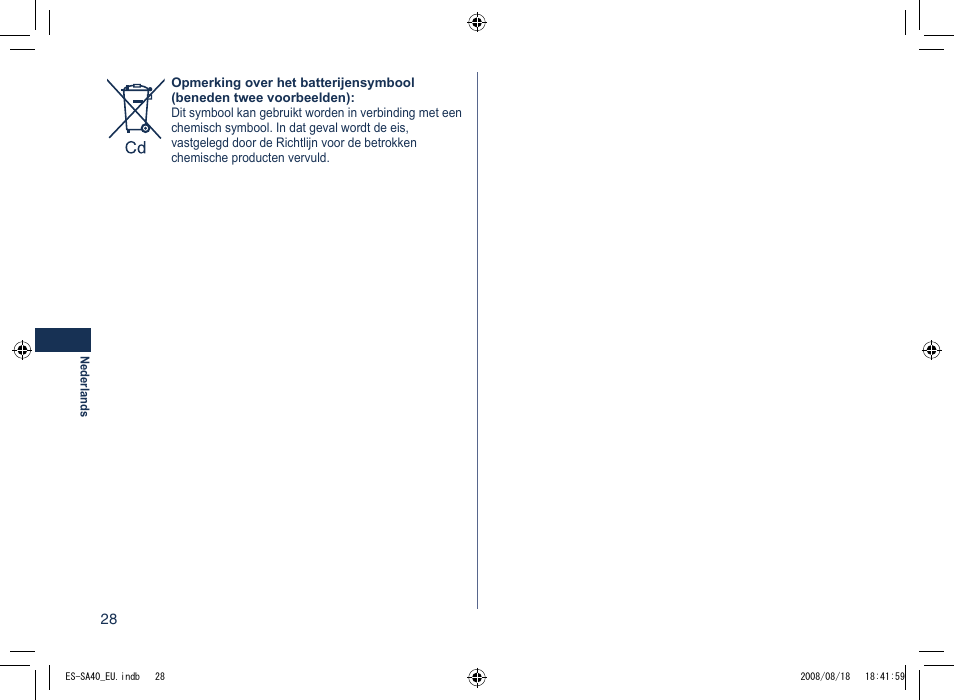 Panasonic ESSA40 User Manual | Page 28 / 92