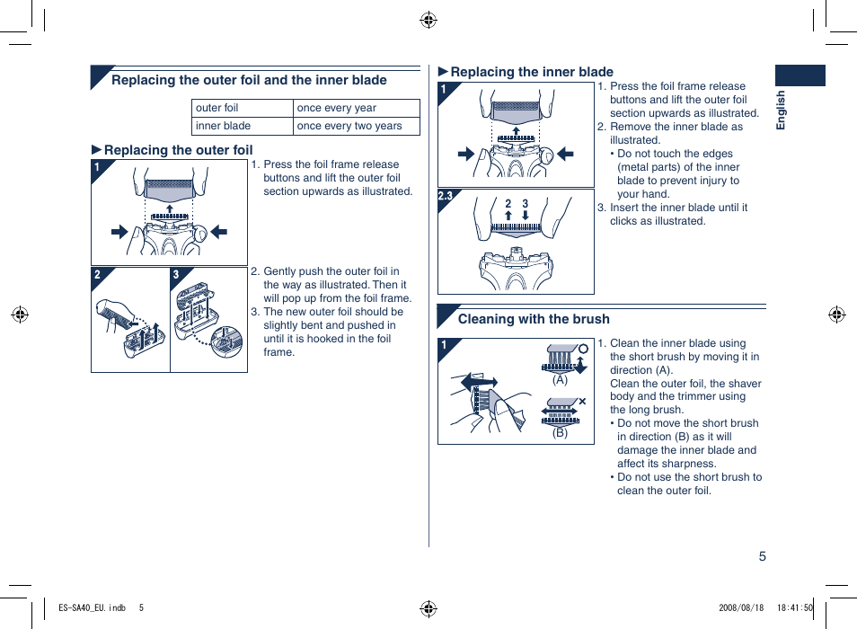 Panasonic ESSA40 User Manual | Page 5 / 92