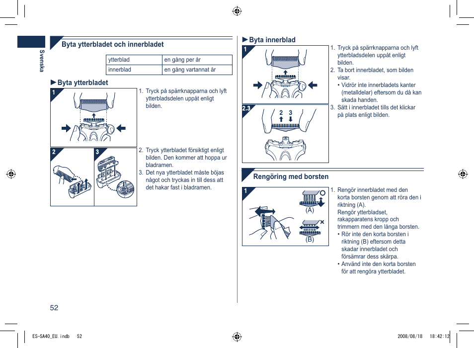 Panasonic ESSA40 User Manual | Page 52 / 92