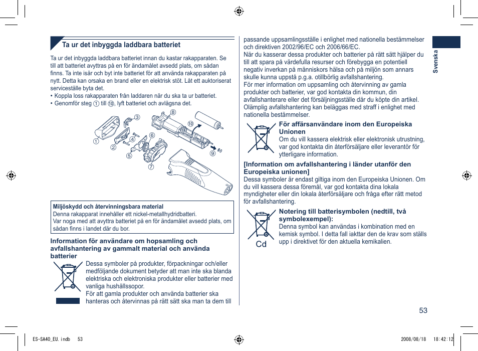 Panasonic ESSA40 User Manual | Page 53 / 92