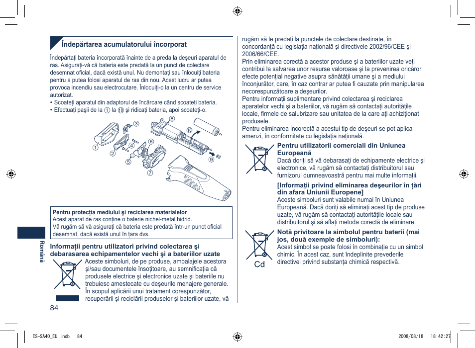 Panasonic ESSA40 User Manual | Page 84 / 92