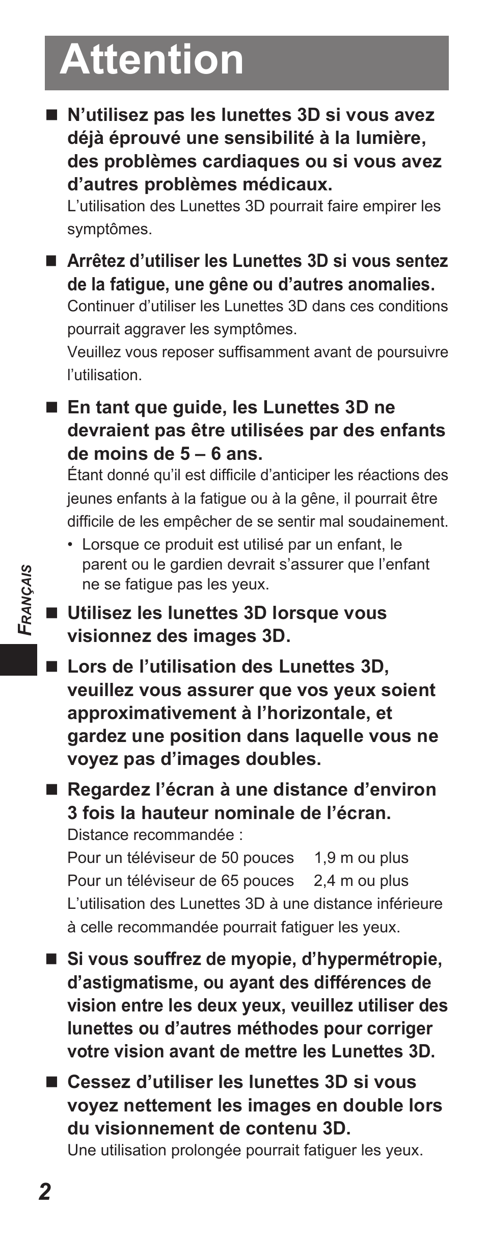 Attention | Panasonic TYEP3D10EB User Manual | Page 16 / 102