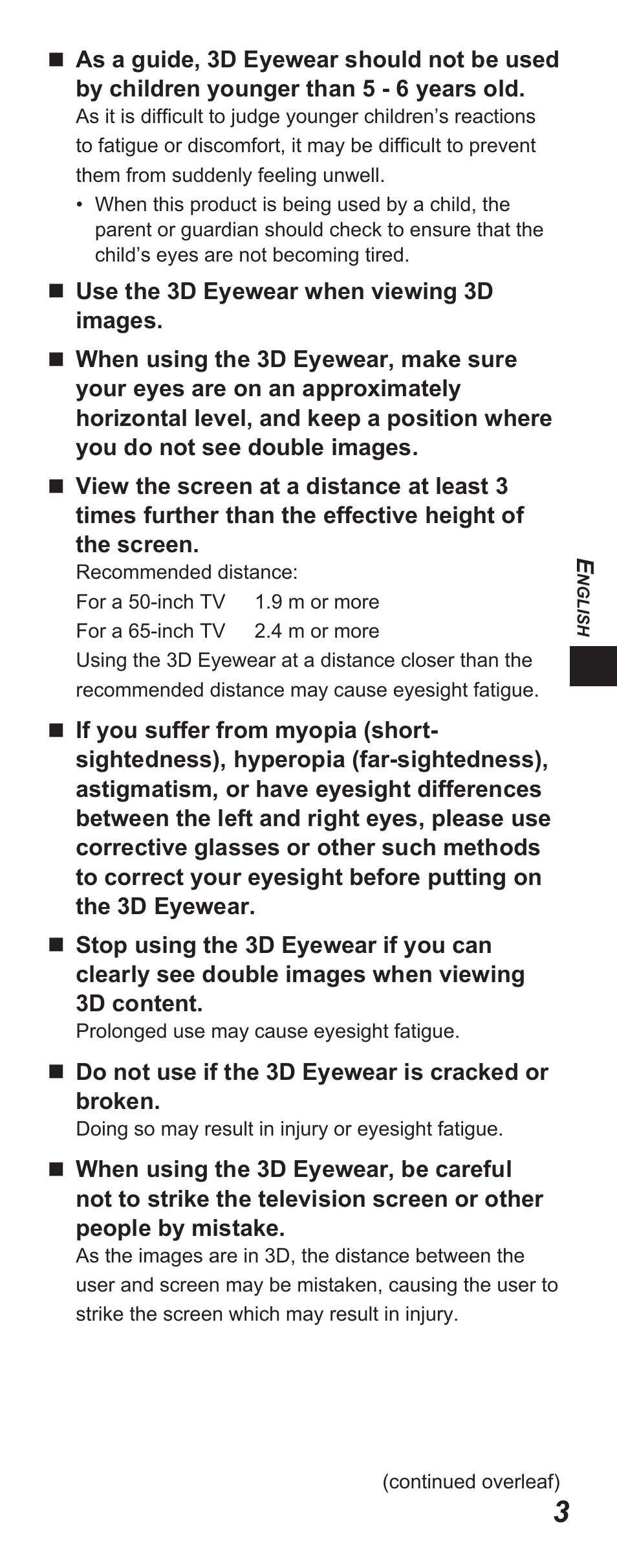 Panasonic TYEP3D10EB User Manual | Page 3 / 102