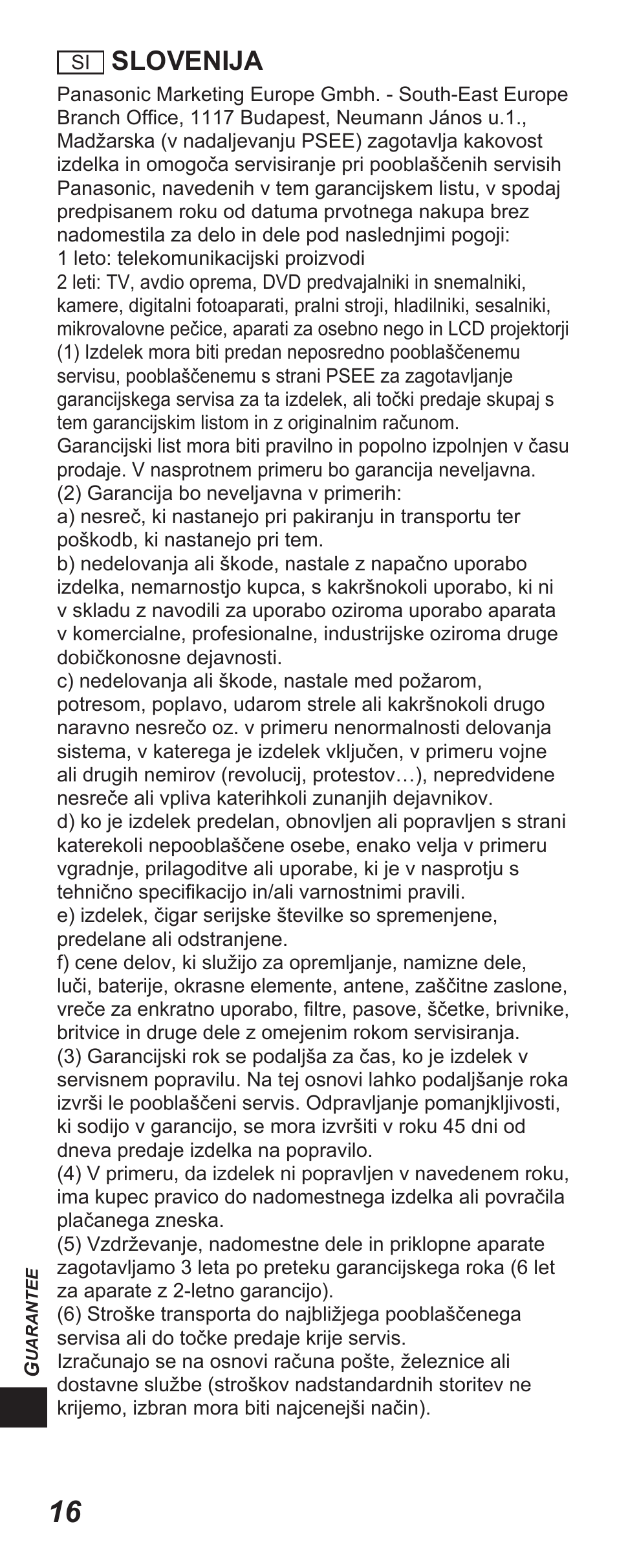 Slovenija | Panasonic TYEP3D10EB User Manual | Page 76 / 102