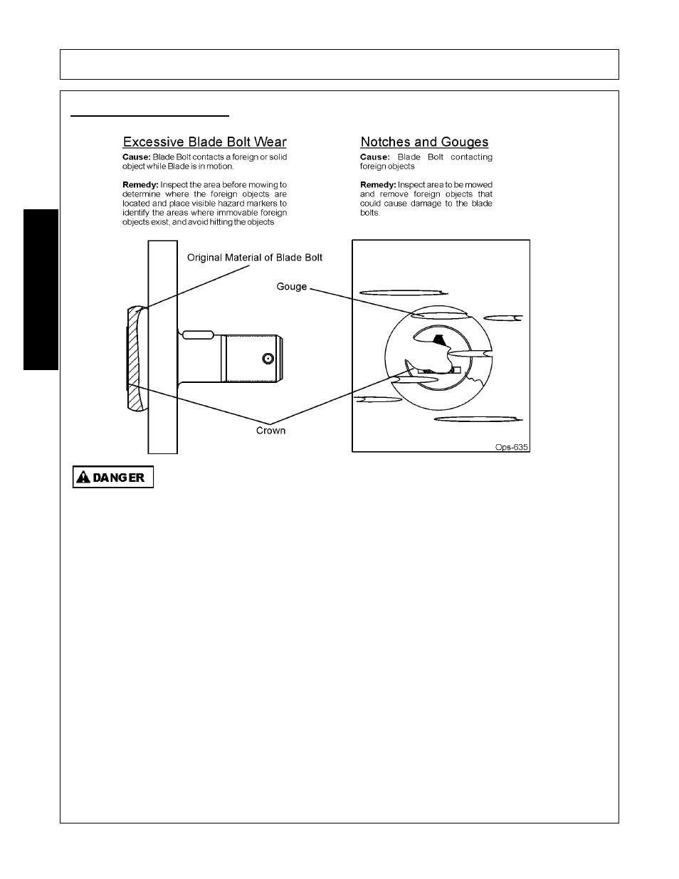 4 blade bolt inspection, Blade bolt inspection -22, Operation | Opera t ion | Alamo Machete 2 02986941C User Manual | Page 70 / 122