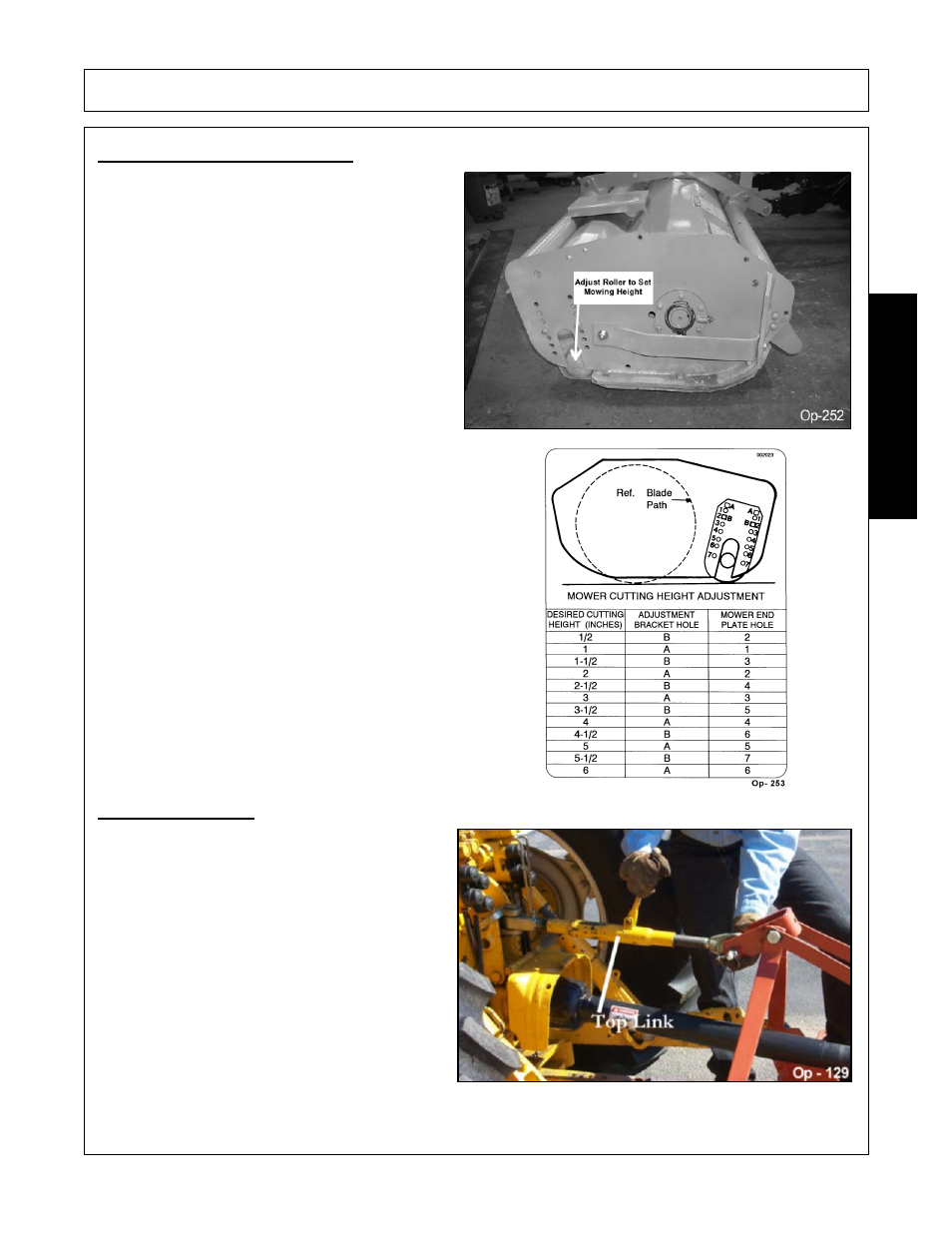 1 roller height adjustment, 2 leveling deck, Roller height adjustment -11 leveling deck -11 | Operation, Opera t ion | Alamo HYDRO 88 User Manual | Page 91 / 130