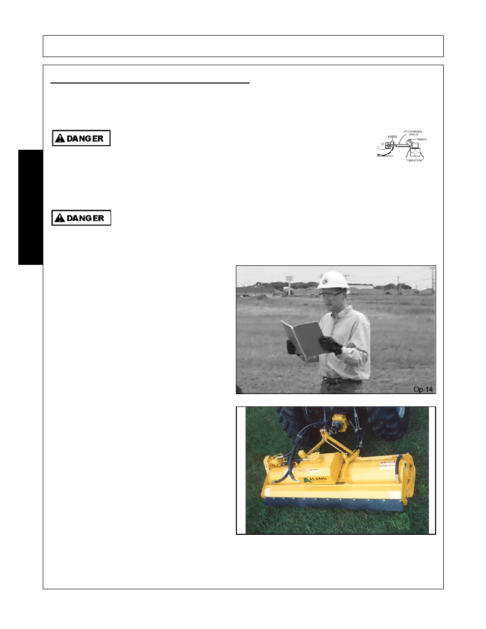 2 mower pre-operation inspection/service, Mower pre-operation inspection/service -14, Operation | Opera t ion | Alamo HYDRO 88 User Manual | Page 94 / 130