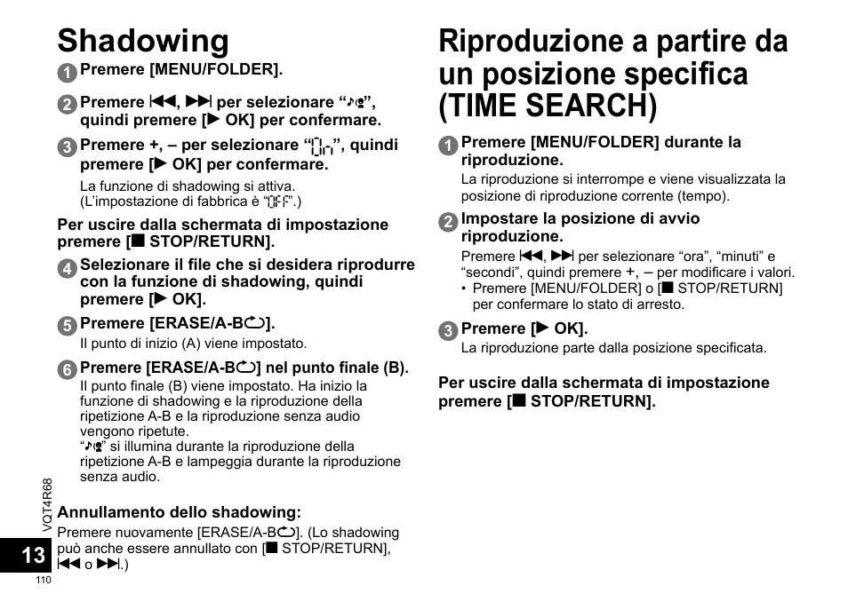Shadowing | Panasonic RRUS310E User Manual | Page 110 / 293