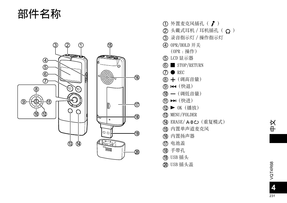 部件名称 | Panasonic RRUS310E User Manual | Page 231 / 293