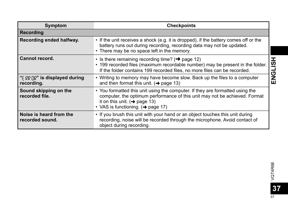 English | Panasonic RRUS310E User Manual | Page 37 / 293