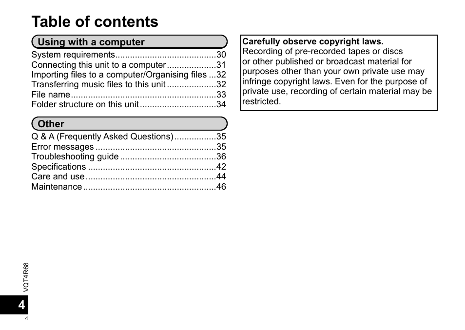Panasonic RRUS310E User Manual | Page 4 / 293