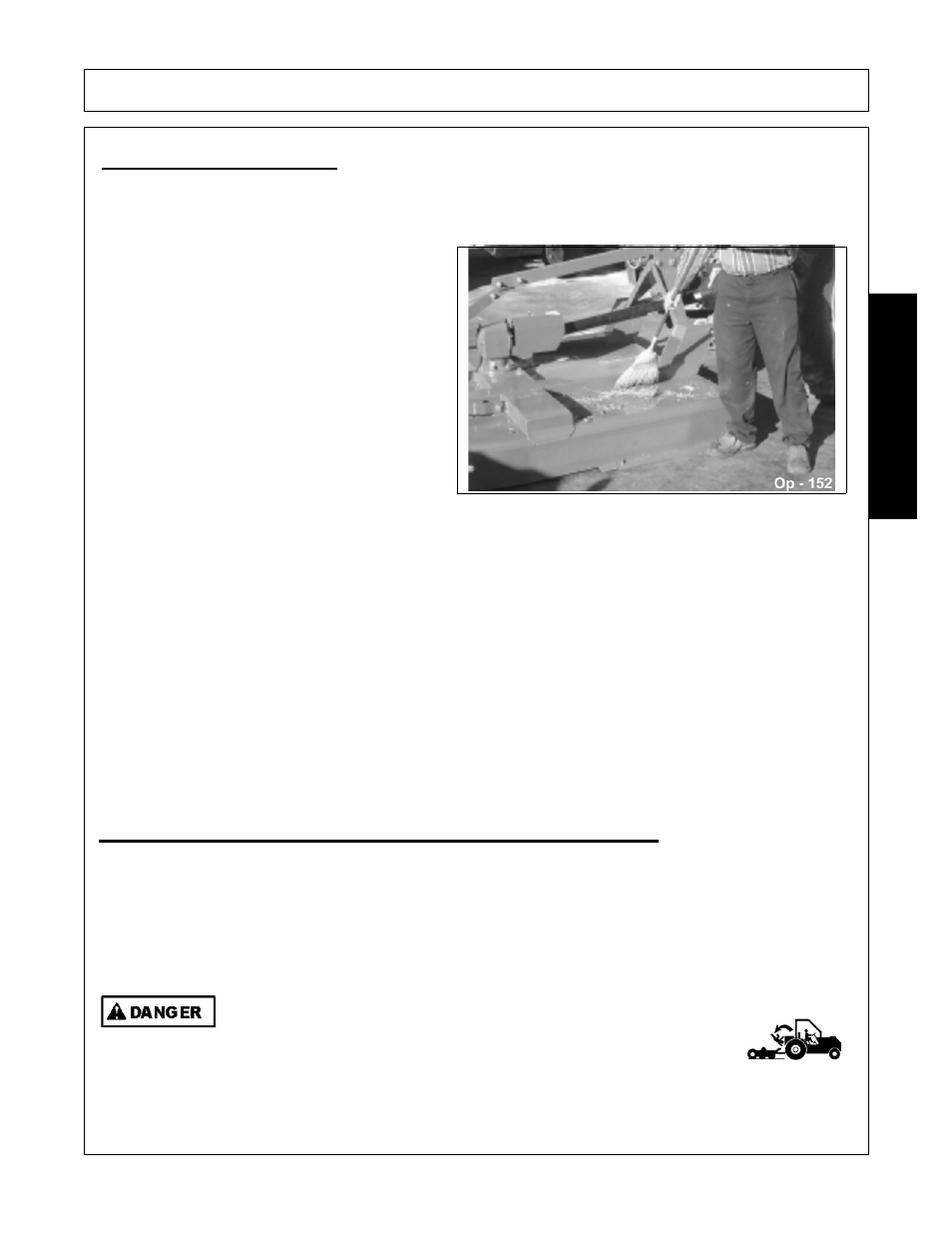 Mower storage, Transporting the tractor and implement, Operation | Opera t ion | Alamo GR60 User Manual | Page 117 / 146