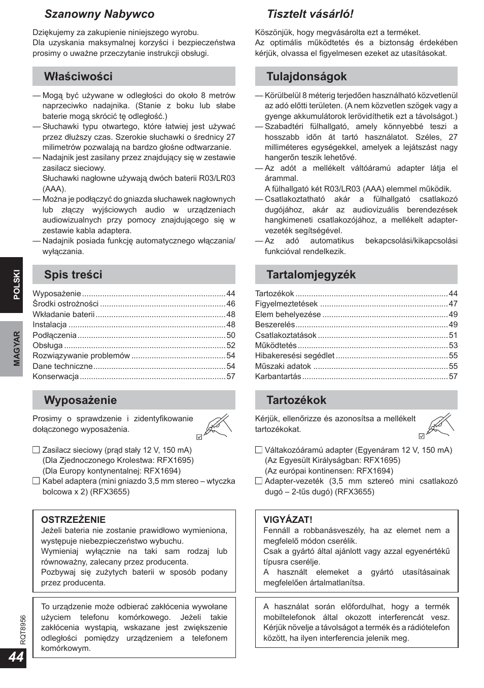 Panasonic RPWH25 User Manual | Page 44 / 64