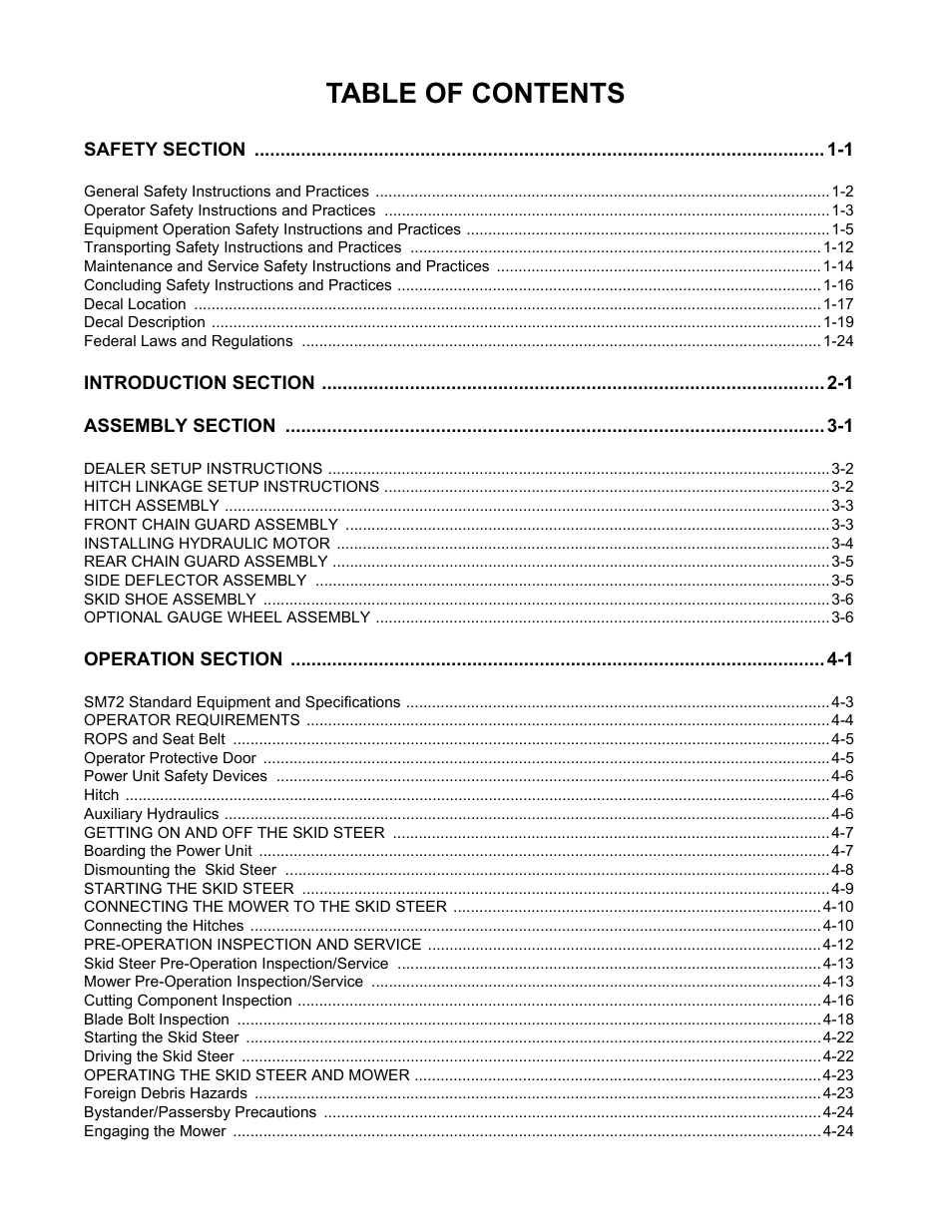 Alamo RHINO SM72 User Manual | Page 5 / 136