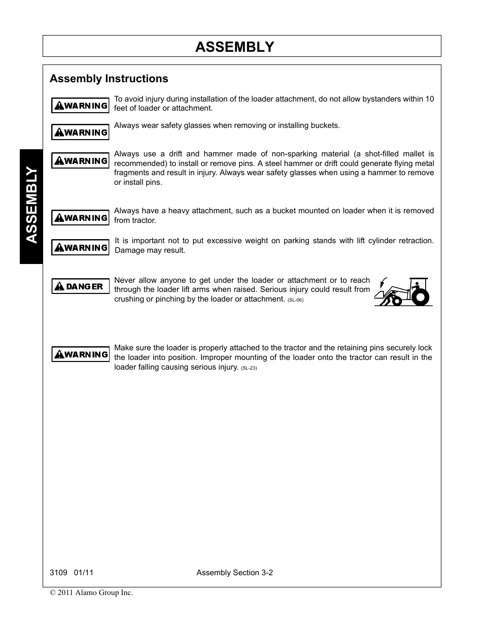 Assembly instructions, Assembly instructions -2, Assembly | Assembl y | Alamo 3109 User Manual | Page 36 / 104