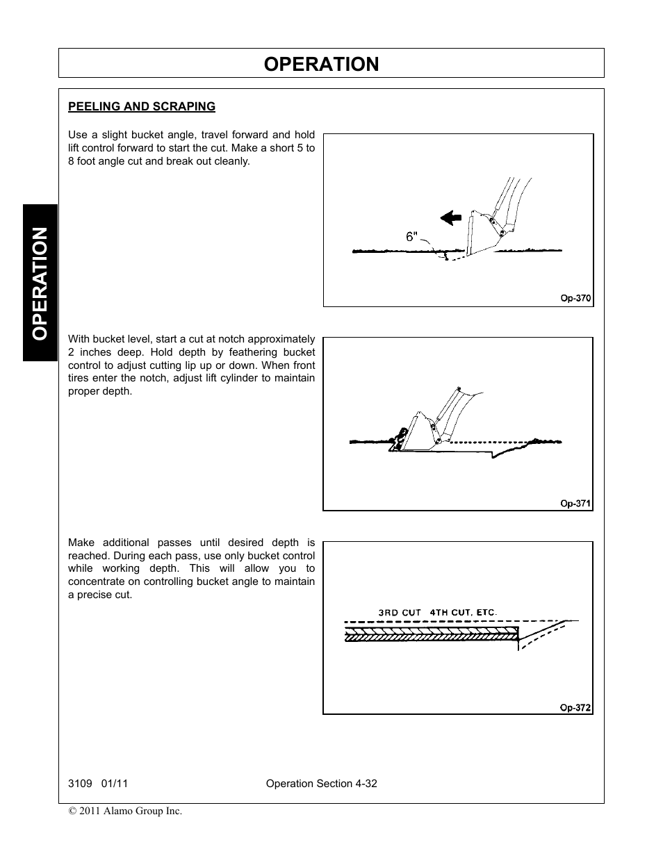 Peeling and scraping, Operation, Opera t ion | Alamo 3109 User Manual | Page 78 / 104