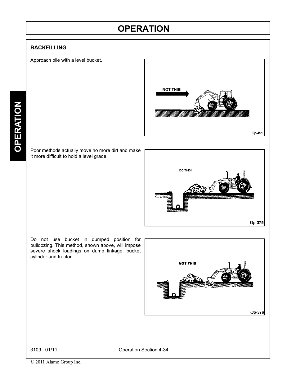 Backfilling, Operation, Opera t ion | Alamo 3109 User Manual | Page 80 / 104