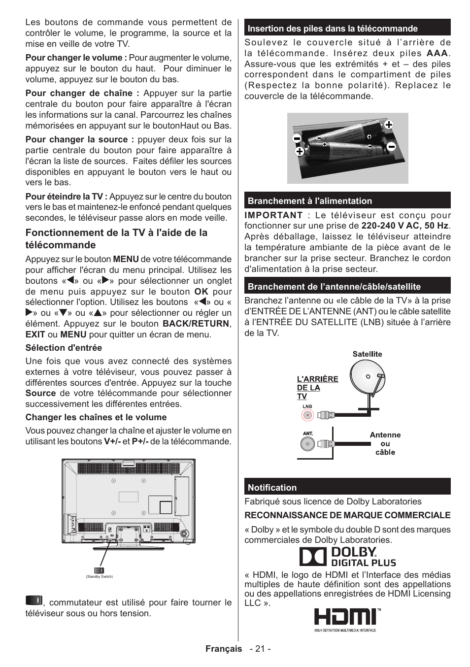 Panasonic TX39AW304 User Manual | Page 22 / 89