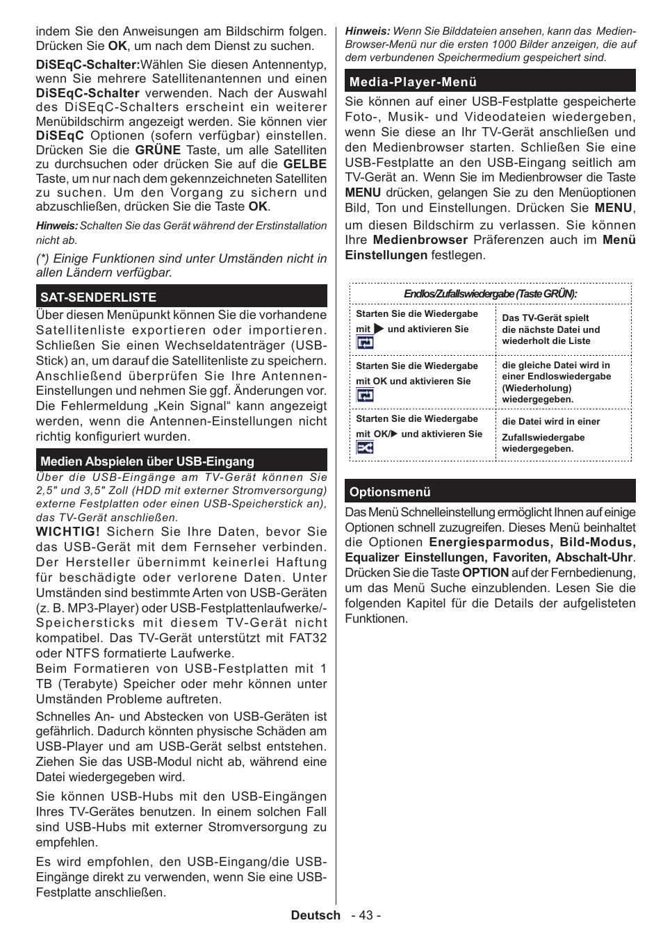 Panasonic TX39AW304 User Manual | Page 44 / 89