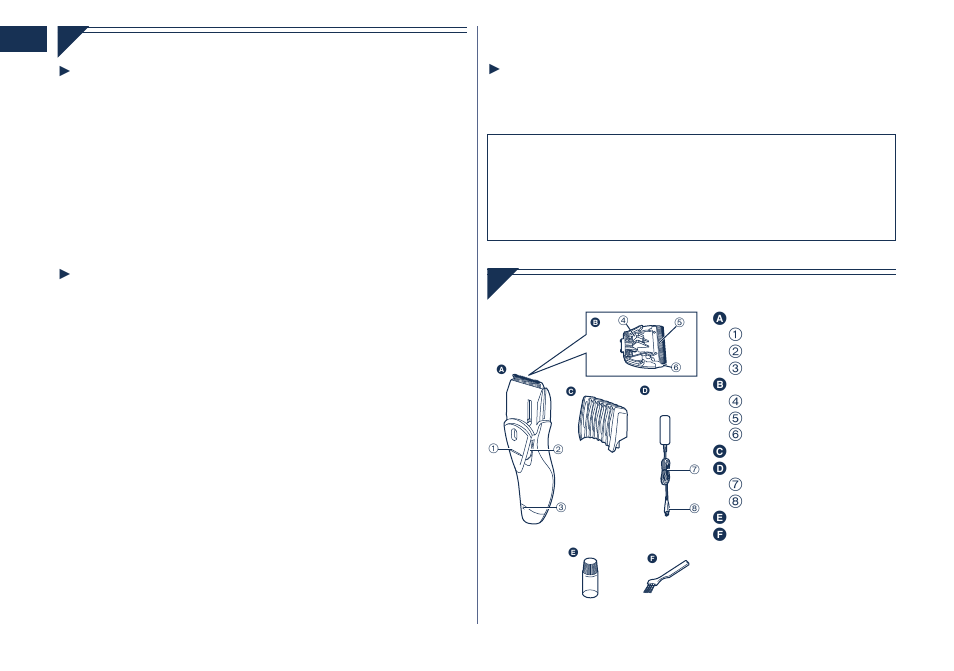 Important, Parts identification | Panasonic ER2061 User Manual | Page 2 / 84