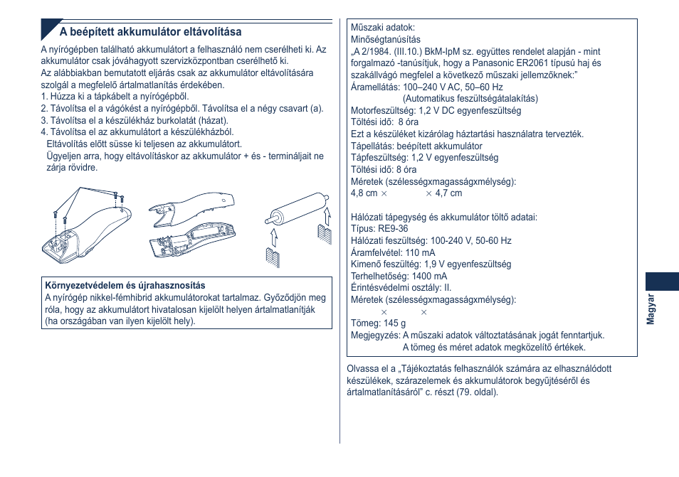 Panasonic ER2061 User Manual | Page 61 / 84