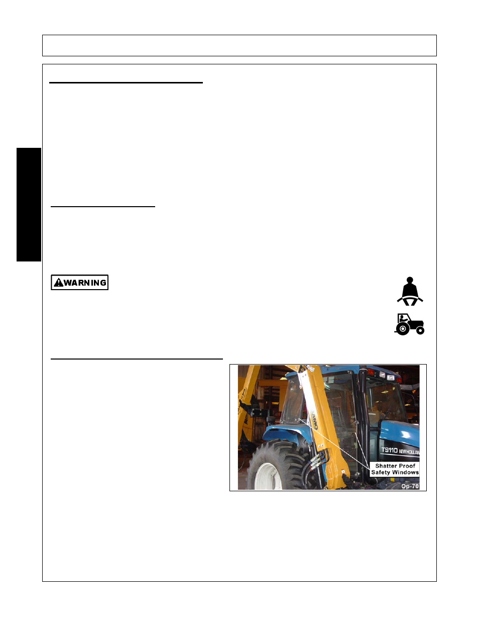 Tractor requirements, Tractor requirements and capabilities, 1 rops and seat belt | 2 operator thrown object protection, Operation, Opera t ion | Alamo Versa Series User Manual | Page 118 / 186