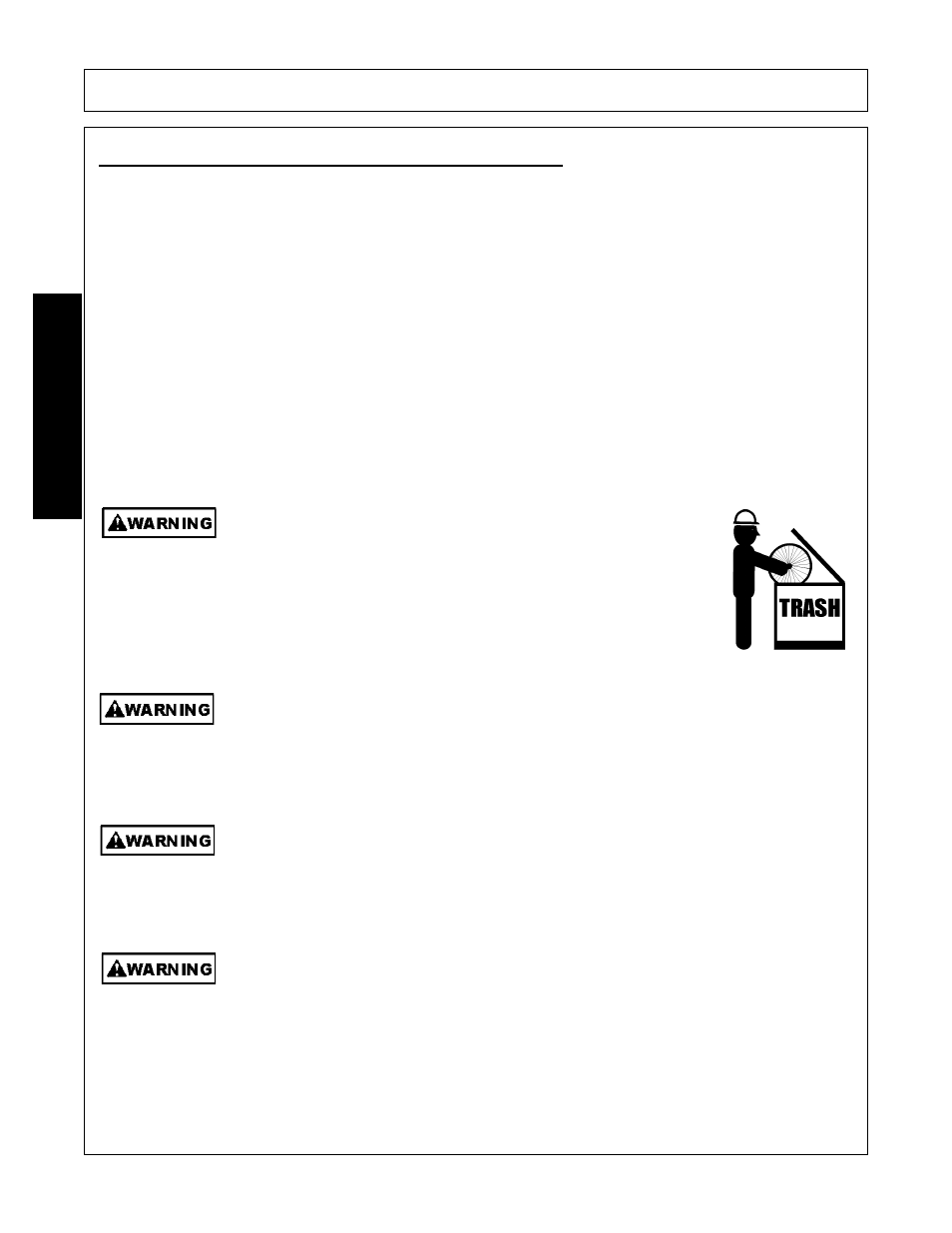 1 foreign debris hazards/overhead obstructions, Foreign debris hazards/overhead obstructions -38, Operation | Opera t ion | Alamo Versa Series User Manual | Page 150 / 186