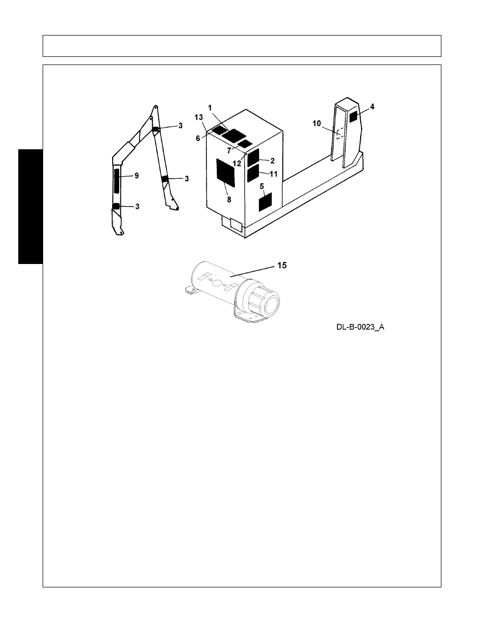 02967827 1 danger general multi-hazard, 02958241 1 danger boom mower multi-hazard, 02962764 4 danger pinch point, scissors | 02962765 1 danger multi-hazard pinch point, 03200285 1 caution watch your step, 02966305 1 instruct use universal tractor hyd oil, 00763977 1 instruct notice to owner, 00769394 1 logo alamo group (13x16), 00757139 1 logo alamo group (5x19), Nfs 1 srl plate a-b serial plate | Alamo Versa Series User Manual | Page 24 / 186