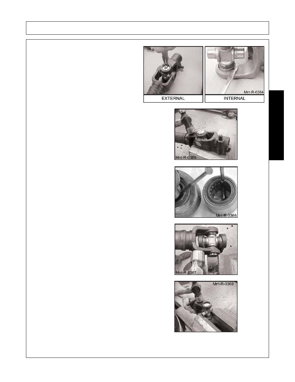 To disassemble universal joint, Remove all snap rings, To disassemble universal joint -11 | Maintenance | Alamo Flex-Wing Mechanical Level Lift Rotary Cutter/Shredder EAGLE 10/15 User Manual | Page 155 / 180