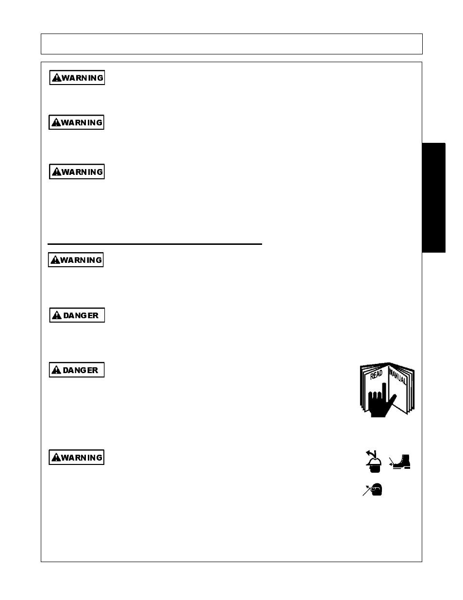Operator safety instructions and practices, Operator safety instructions and practices -3, Safety | Alamo Flex-Wing Mechanical Level Lift Rotary Cutter/Shredder EAGLE 10/15 User Manual | Page 9 / 180