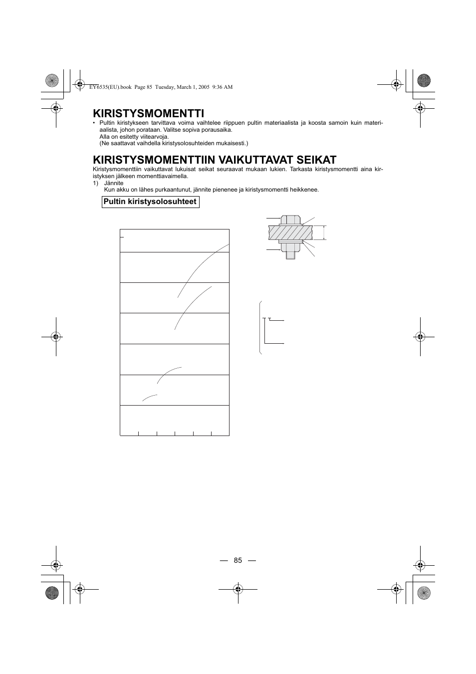 Kiristysmomentti, Kiristysmomenttiin vaikuttavat seikat | Panasonic EY6535GQW User Manual | Page 85 / 88