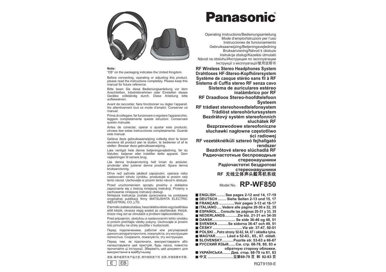 Panasonic RPWF850 User Manual | 45 pages