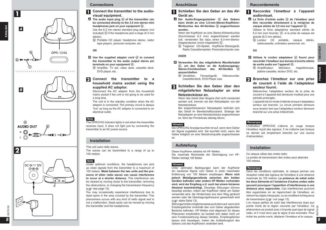 Panasonic RPWF850 User Manual | Page 5 / 45