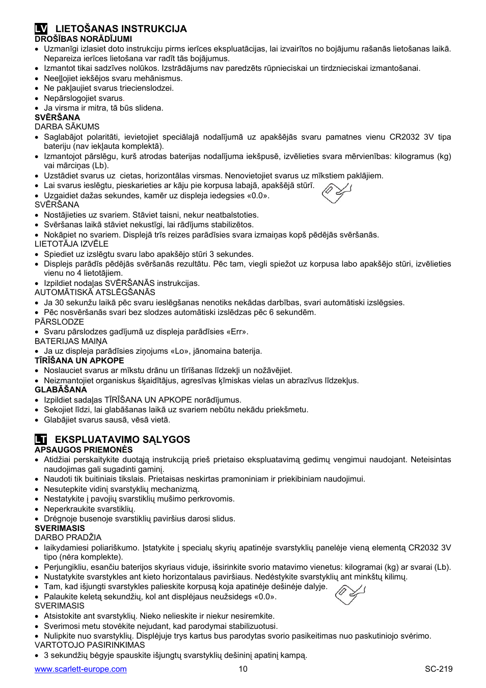 Scarlett SC-219 User Manual | Page 10 / 13