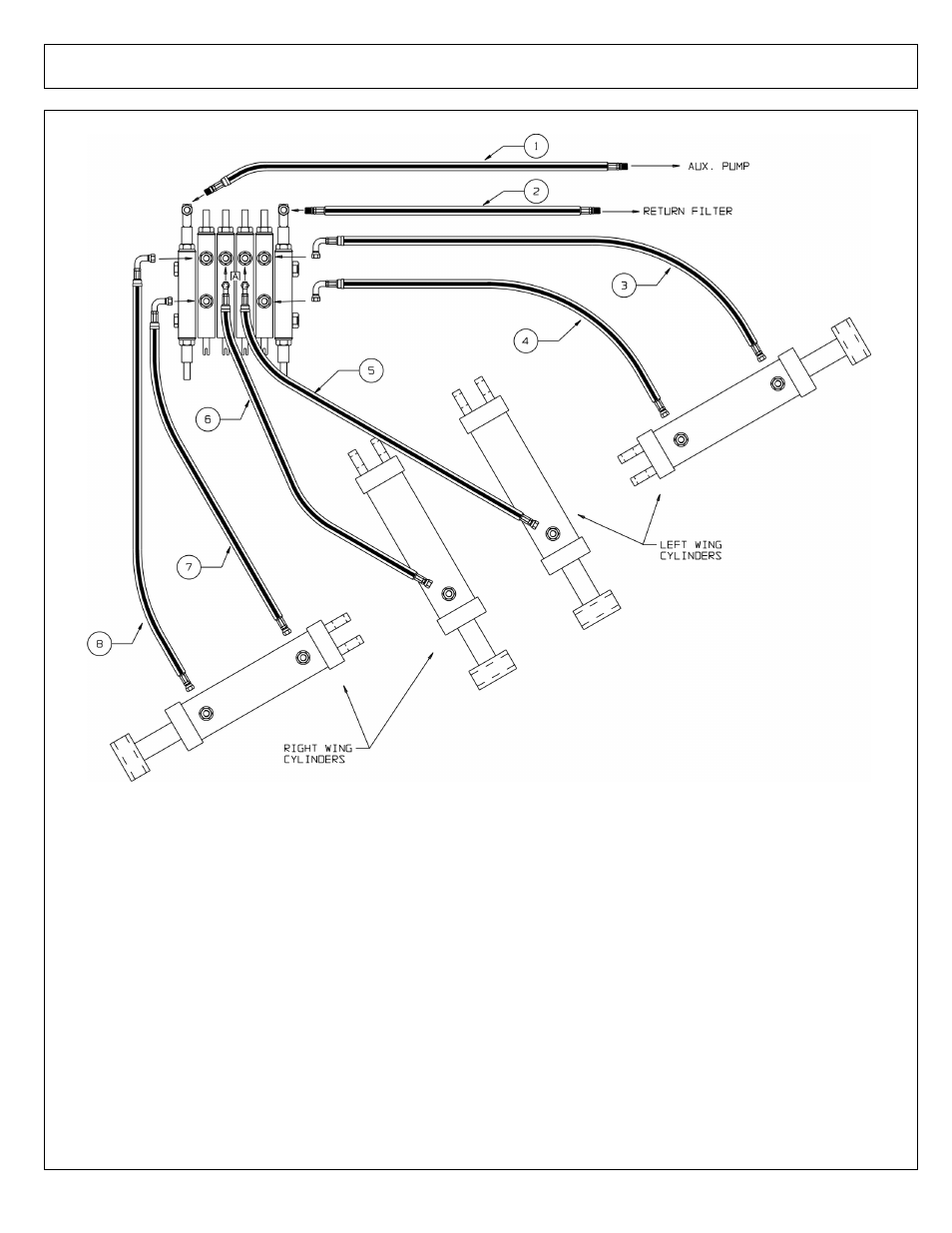 Hyd schematic - cyl hose - control dual wing | Alamo 803213P User Manual | Page 34 / 120