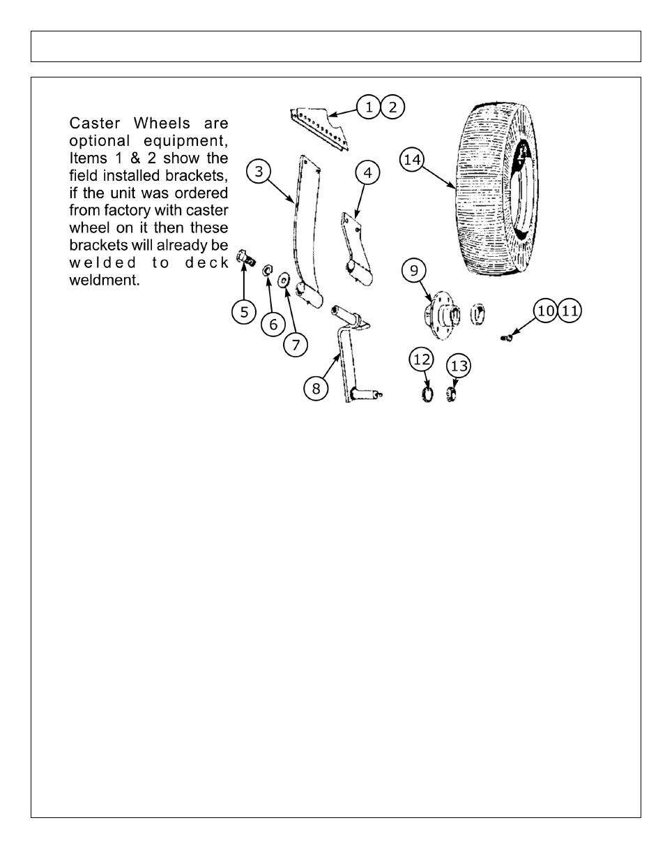Optional caster wheels - rear mower laminated | Alamo 803213P User Manual | Page 90 / 120