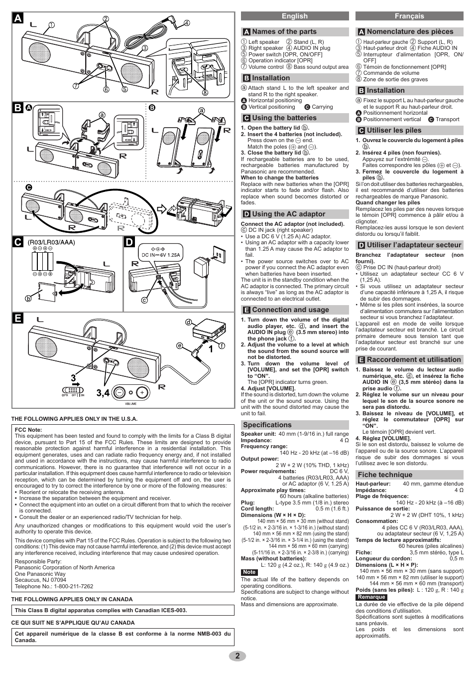 Panasonic RPSP48 User Manual | Page 2 / 4