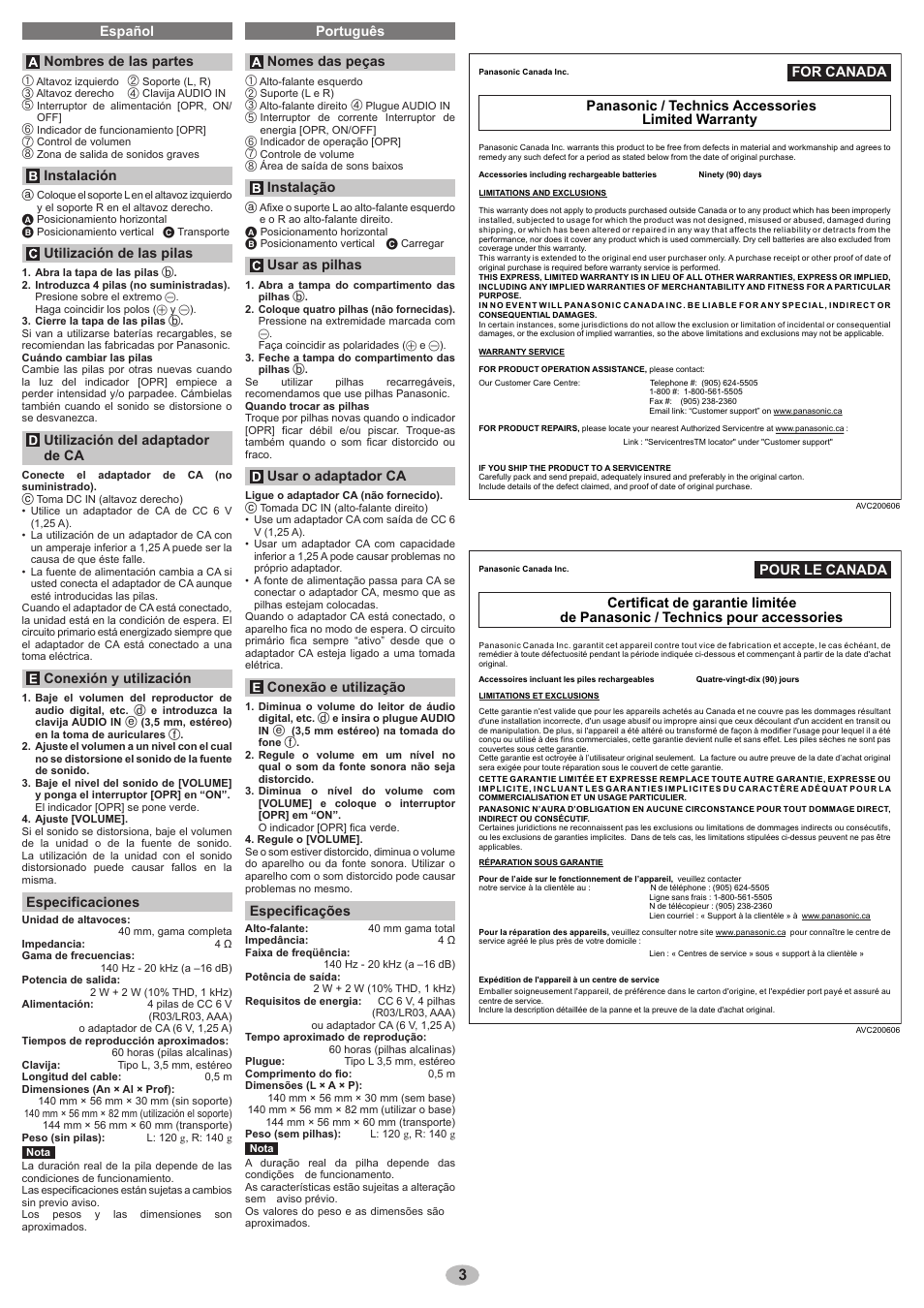 Panasonic RPSP48 User Manual | Page 3 / 4