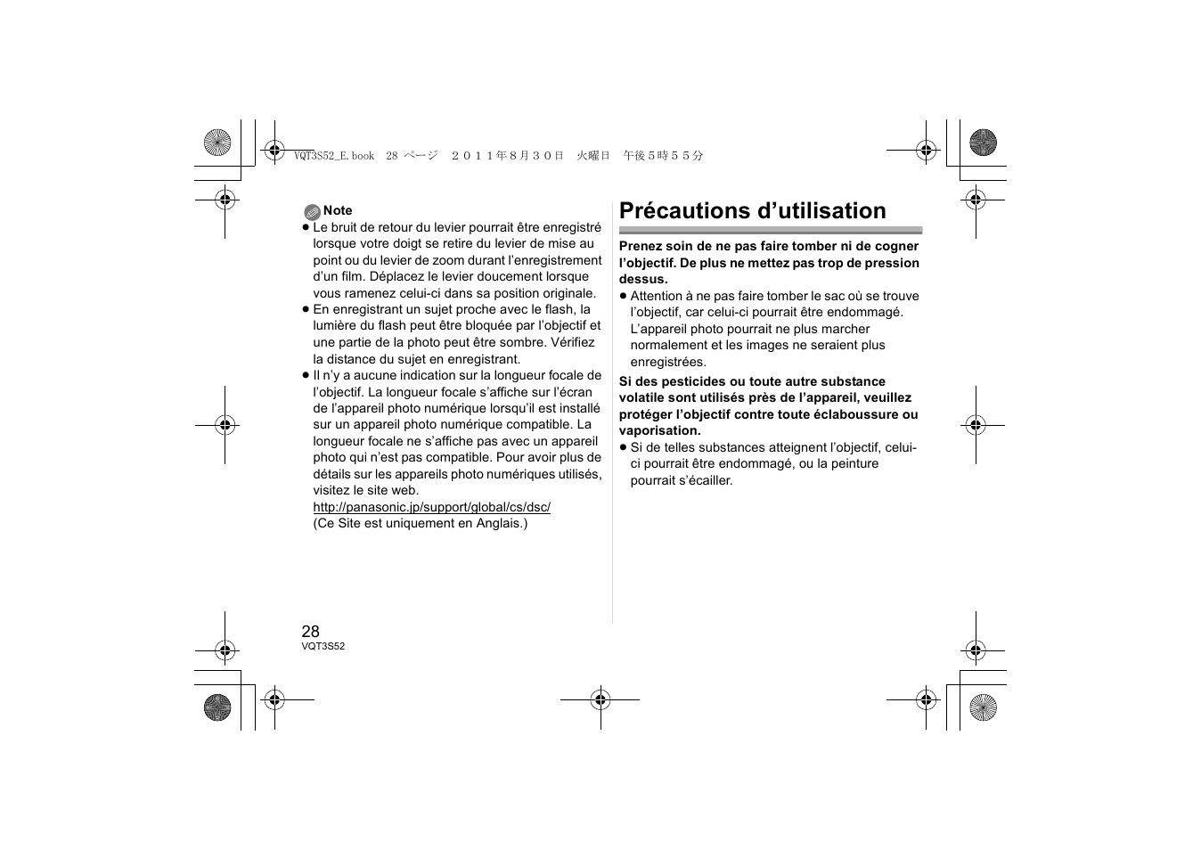 Précautions d’utilisation | Panasonic HPS14042E User Manual | Page 28 / 72