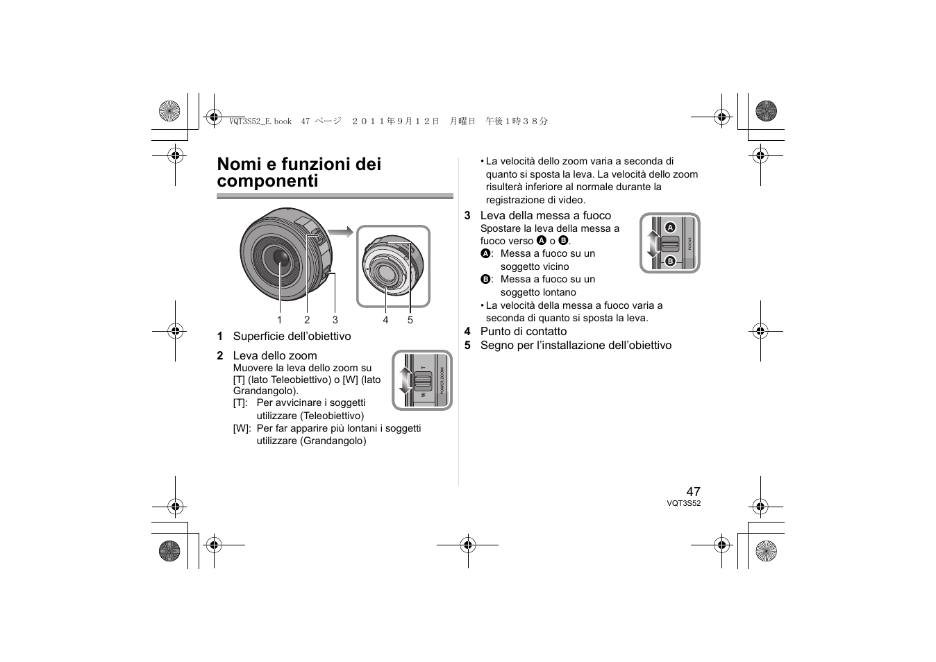 Nomi e funzioni dei componenti | Panasonic HPS14042E User Manual | Page 47 / 72