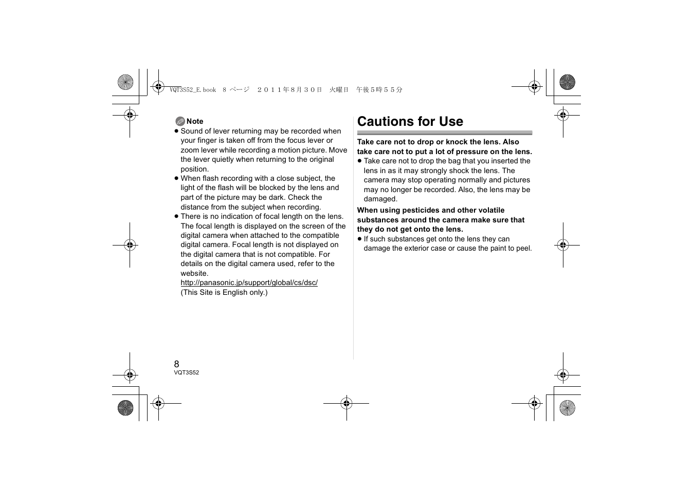 Cautions for use | Panasonic HPS14042E User Manual | Page 8 / 72