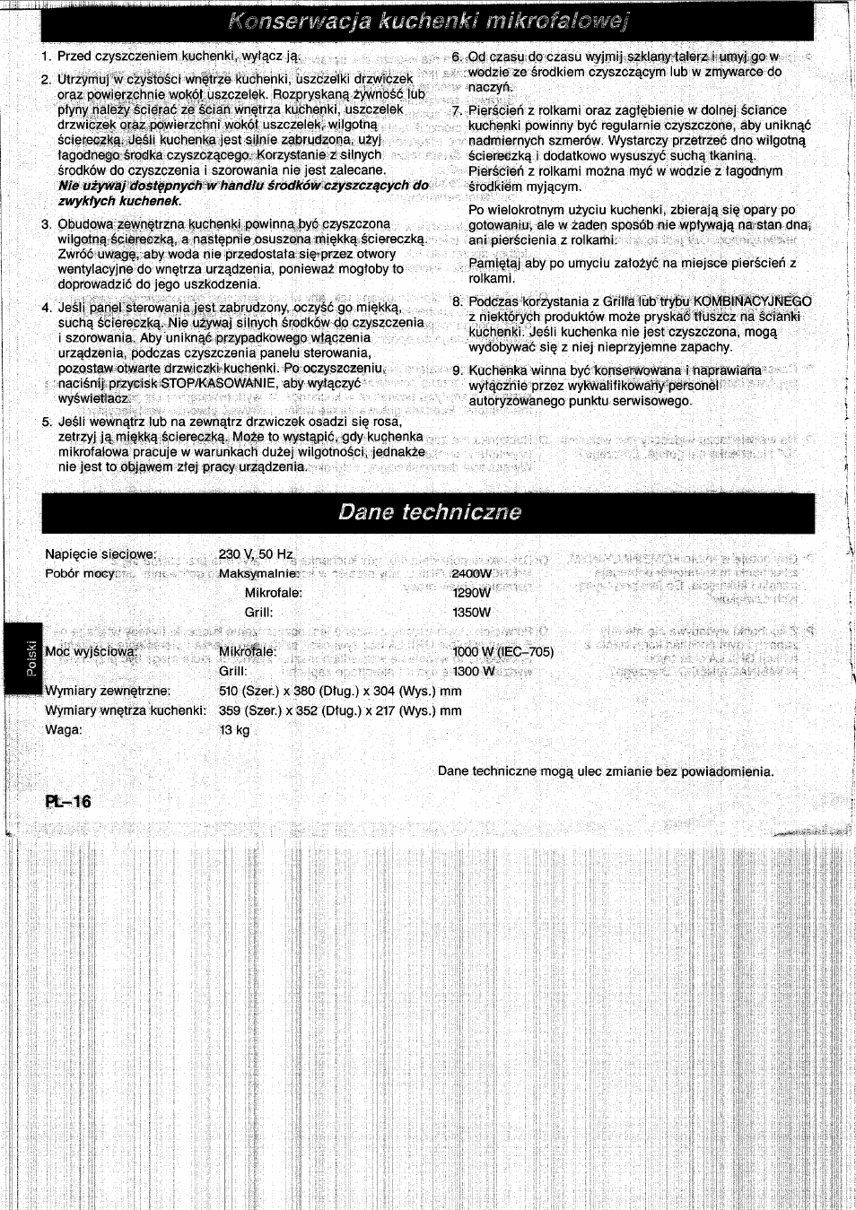 Dane technicme | Panasonic NNF661WB User Manual | Page 132 / 150