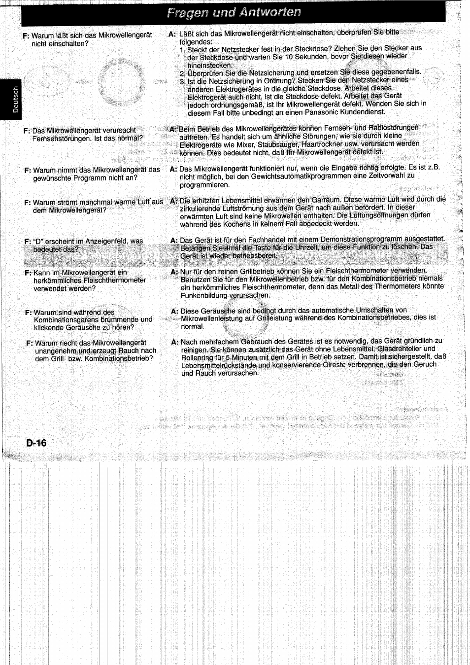 Fragen und antworten | Panasonic NNF661WB User Manual | Page 34 / 150