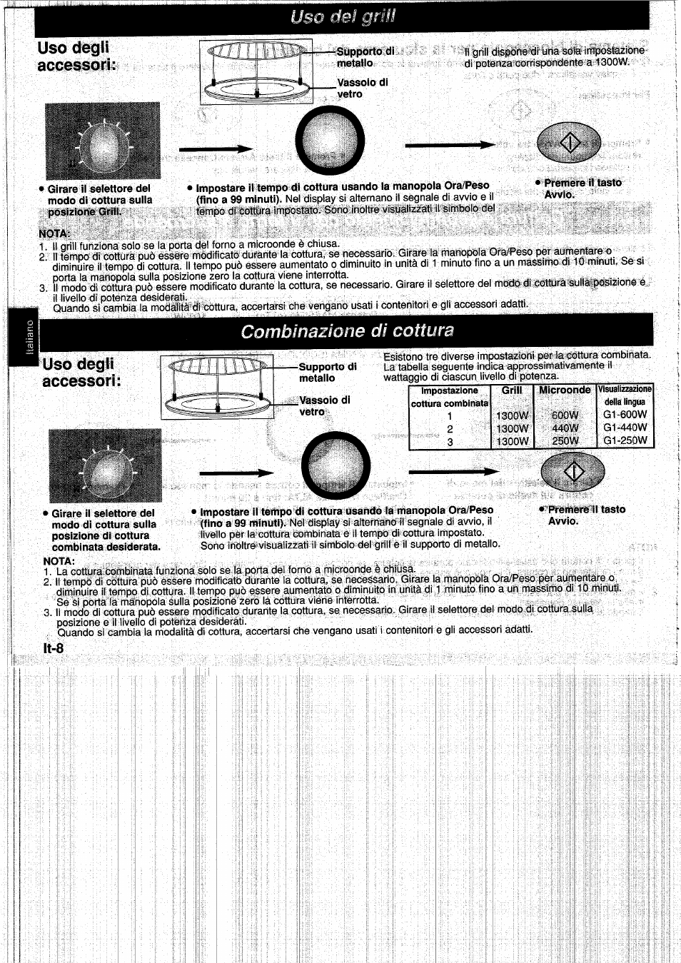 Uso degli accessori, Nota, Lt-8 | Combinazione di cottura | Panasonic NNF661WB User Manual | Page 76 / 150