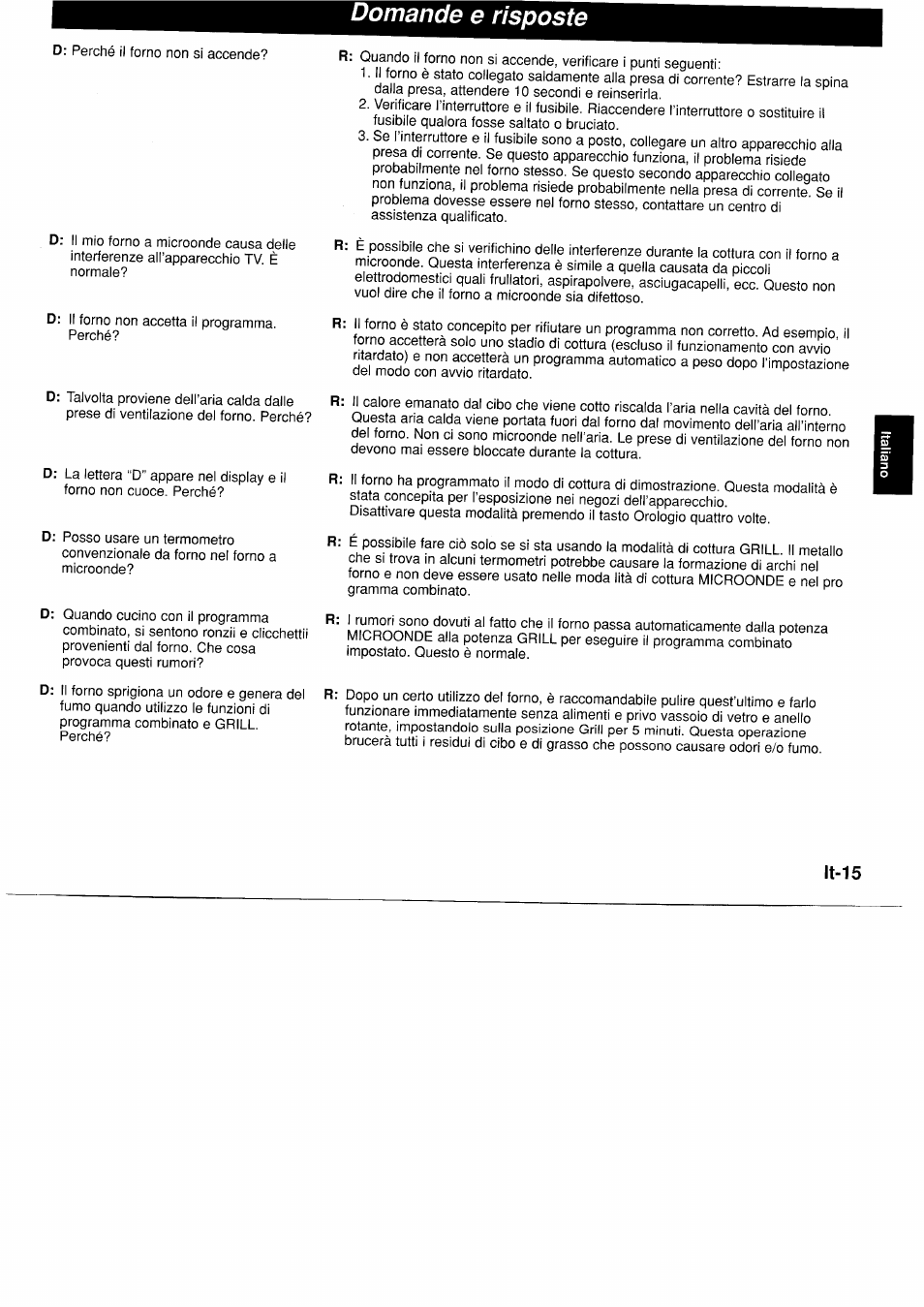 Domande e risposte | Panasonic NNF661WB User Manual | Page 83 / 150