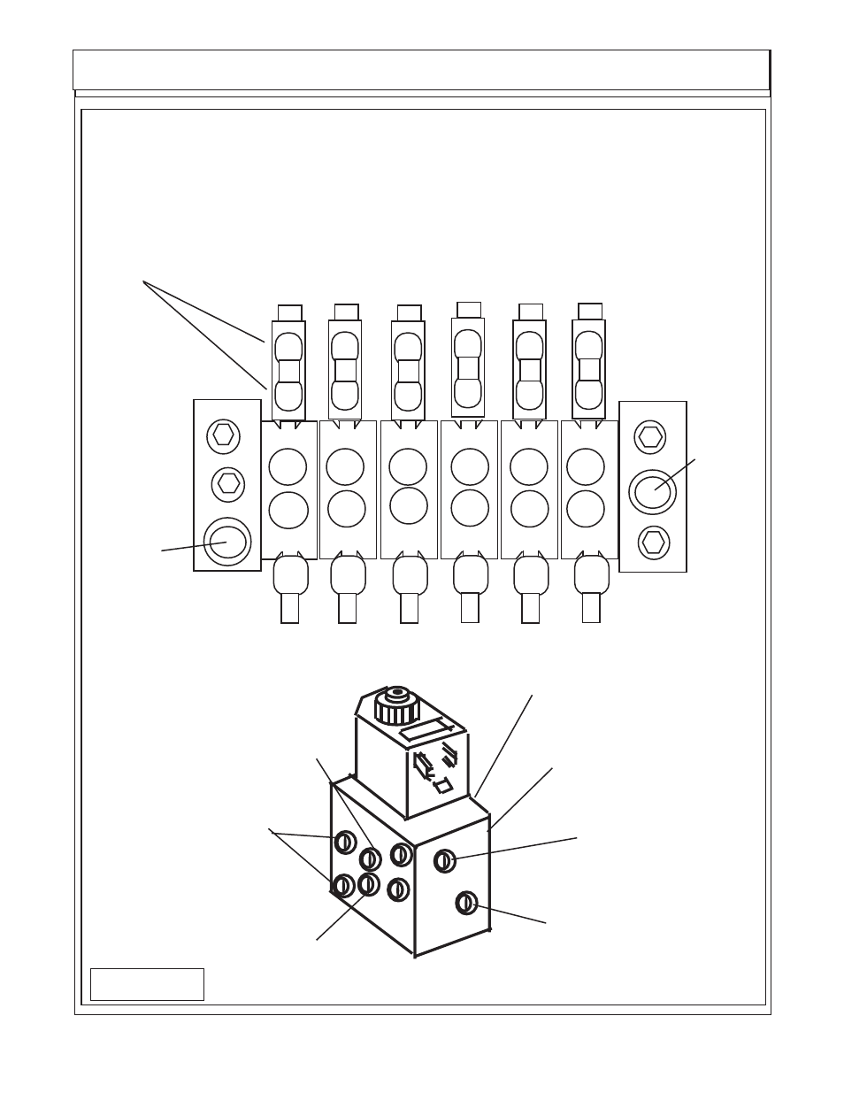 Hydraulic hose connections, Diverter valve, Six spool control valve | Figure 5 | Alamo TS-100A User Manual | Page 39 / 154