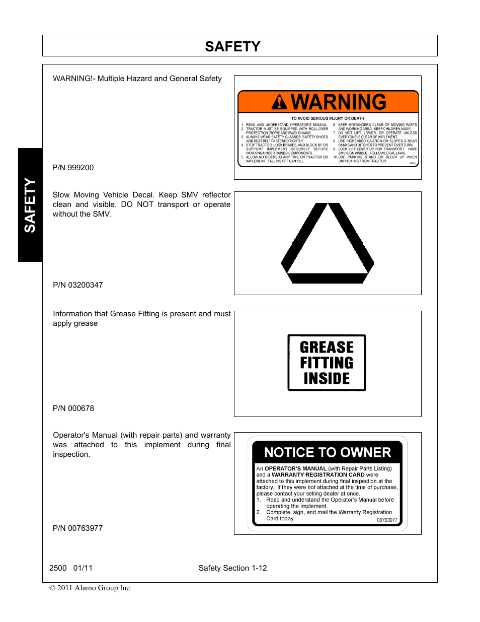 Safety | Alamo 2500 User Manual | Page 16 / 60