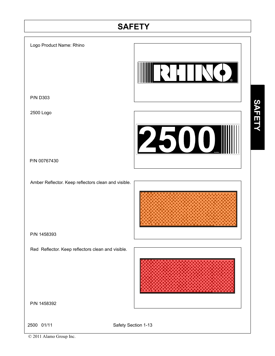 Safety | Alamo 2500 User Manual | Page 17 / 60
